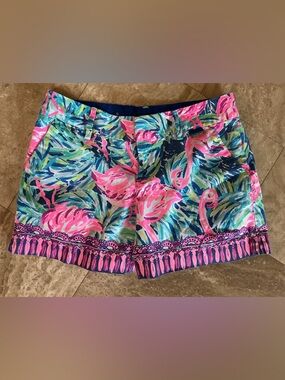 Lilly Pulitzer Callan Pink Flamingo Tropical Print Shorts 2